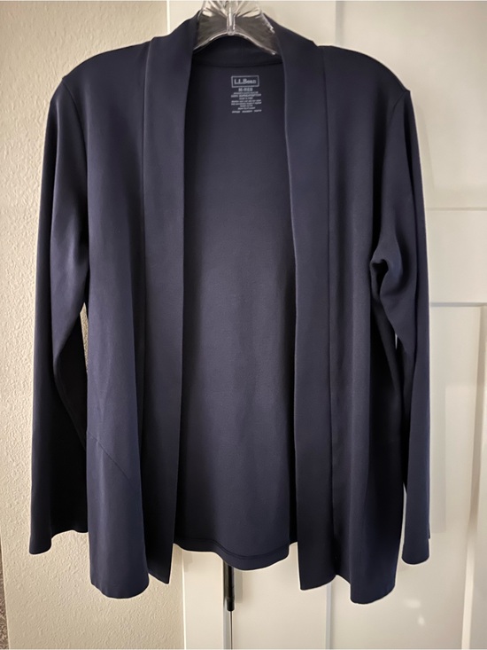 L.L. Bean Jackets & Blazers - L.L. Bean Women's Navy Open-Front Blazer-Style Cardigan